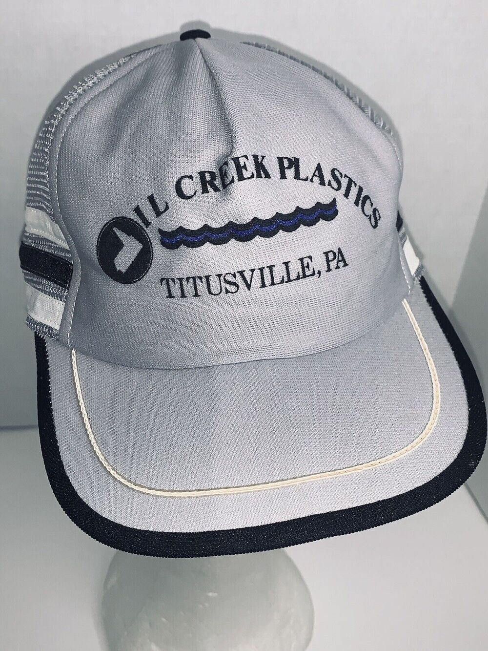 Oil Creek Plastics Titusville PA Trucker Mesh w/ Broken Foam USA Snapback Issues